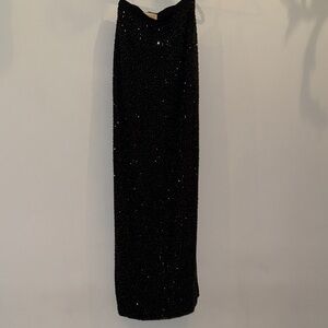 Cache Black Sequin Maxi Skirt - Elegant Evening Skirt